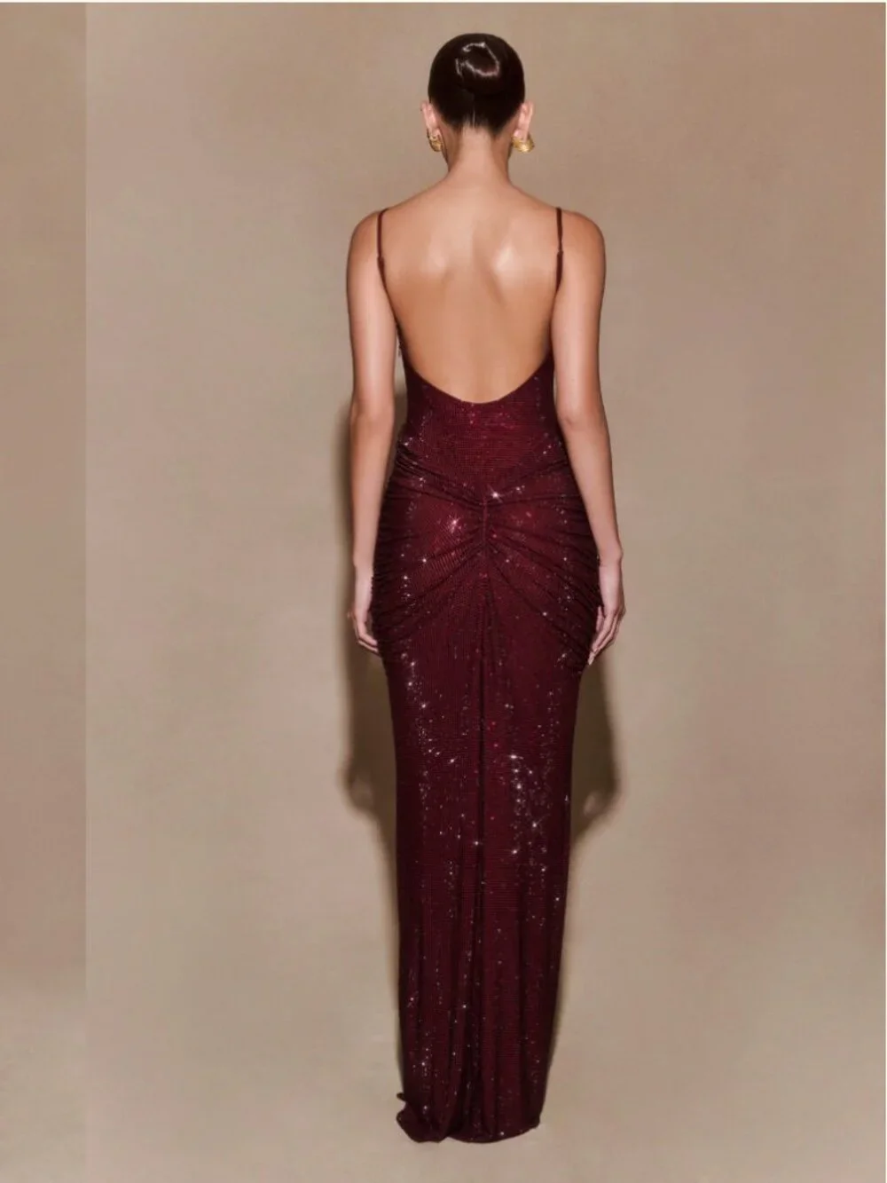 Meshki Roisin Diamante Maxi Dress - Mahogany - Picture 2 of 5